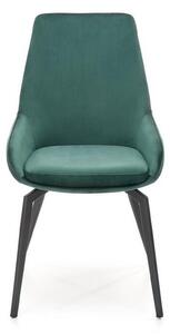 Scaun K479, verde/negru, stofa catifelata/metal, 49x60x91 cm