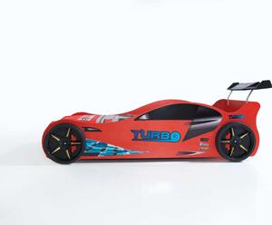 Pat masinuta Turbo, Roșu, 230x60x120 cm