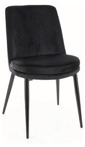Scaun KAYLA, stofa catifelata neagra/negru, 49x46x84 cm