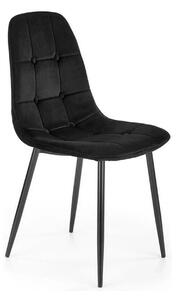 Scaun tapitat K417, negru, stofa catifelata, 44x56x87 cm
