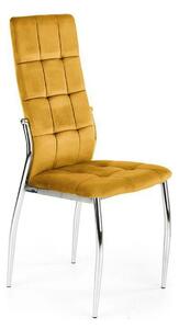 Scaun K416, galben mustar, stofa catifelata, 43x54x101 cm