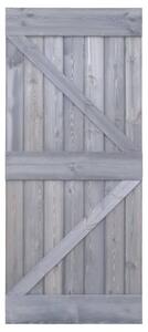 Ușă glisantă cu set feronerie,gri, 100x210 cm, gri, lemn masiv de pin