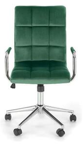 Scaun birou GONZO 4, verde, stofa catifelata, 60x53x93/105 cm