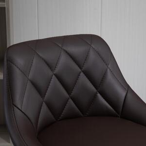 Set 2 scaune de bar HOMCOM, reglabile, imitatie de piele maro | Aosom RO