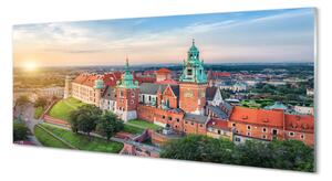 Tablouri pe sticlă castel Cracovia panorama răsărit de soare