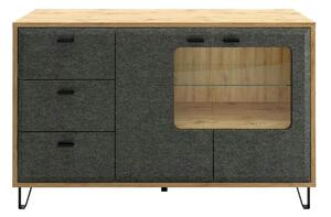 Comoda GRACE, stejar/gri antracit, PAL laminat, 144x42x90 cm
