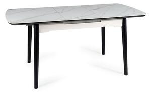 Masa extensibila APOLLO, alb/negru, ceramica/metal, 150/190x90x76 cm