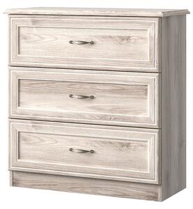 Comoda LIZBON, castan nairobi, PAL laminat, cu 3 sertare, 85x37x88.2 c