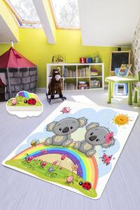 Covor de Copii Rainbow Elephants, Multicolor, 150x80 cm