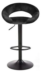 Scaun bar H102, negru, stofa catifelata/otel, 53x48x78/100 cm