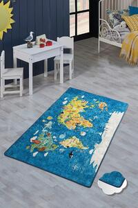 Covor de Copii World Map, Multicolor, 190x140 cm