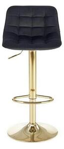 Scaun de bar auriu H120, stofa catifelata/otel, 43x44x84/106 cm