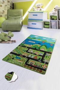 Covor de Copii Green City, Multicolor, 140x80 cm