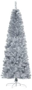 HOMCOM HOMCM Brad de Craciun Artificial Argintiu Inalt si Ingust cu Baza Detasabila, 618 Ramuri, din PET si otel, Φ65x180cm, Argintiu