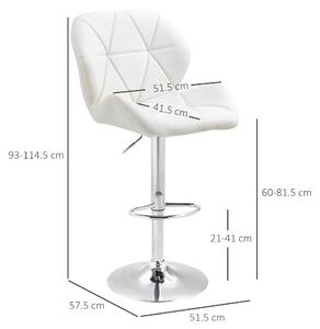 HomCom set 2 scaune de bar pivotante, albe | AOSOM RO