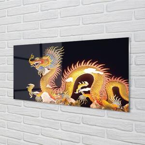 Tablouri pe sticlă Aur japoneză Dragon