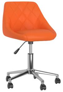 Scaun de birou pivotant, portocaliu, piele ecologică
