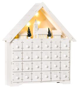Calendar de Advent, Calendar din Lemn cu 24 sertare, decoratiune de craciun cu lumini HOMCOM | Aosom RO
