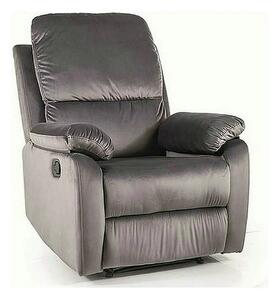 Fotoliu recliner SPENCER 1, gri/negru, stofa catifelata/metal, 80x94/1