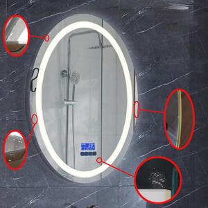 Resigilat: Oglinda de baie, RD3313-1, cu iluminare Led, Dimensiuni 49x69 cm, Functii dezaburire, Bluetooth, Ceas, Termometru