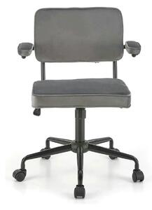 Scaun birou FIDEL, gri/negru, stofa clasica/metal, 62x56x81/91 cm