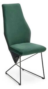 Scaun tapitat K485, verde inchis, stofa catifelata, 44x63x96 cm