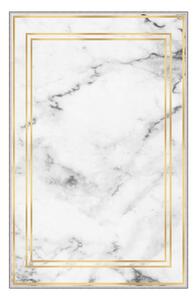 Covor de hol / bucatarie Living Golden, Antiderapant, Lavabil, Alb - Auriu, 50x80 cm