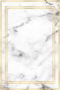 Covor de hol / bucatarie Living Golden, Antiderapant, Lavabil, Alb - Auriu, 50x80 cm