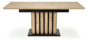 Masa extensibila LAMELLO, stejar/negru, PAL laminat, 130/180x80x76 cm