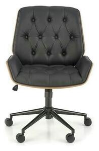 Scaun birou GAVIN, nuc/negru, piele ecologica/metal, 60x65x90/100 cm