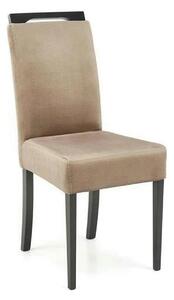 Scaun CLARION 2, bej/negru, stofa catifelata/lemn, 42x58x97 cm