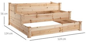 Rafturi Outsunny pentru plante de Gradina cu 3 nivele din lemn | Aosom RO