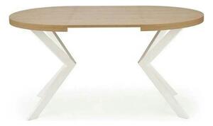Masa extensibila PERONI, stejar auriu/alb, PAL furniruit/otel, 100/250