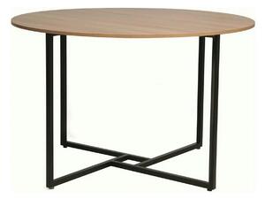 Masa ALTO, stejar/negru, PAL laminat/metal, 120x120x76 cm