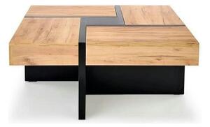 Masuta SEVILLA, negru/stejar craft, PAL, 100x100x47 cm