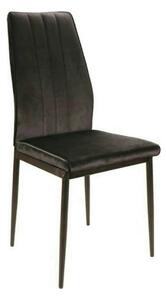 Scaun ATOM, negru, stofa catifelata/metal, 44x39x93 cm