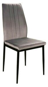 Scaun ATOM, gri/negru, stofa catifelata/metal, 44x39x93 cm