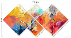 Tablou MDF Rainbow Perete, Multicolor, 115x60 cm, 4 bucati