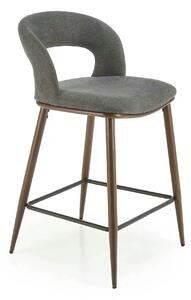 Scaun bucatarie insula H114, gri/nuc, stofa clasica/otel, 48x52x92 cm