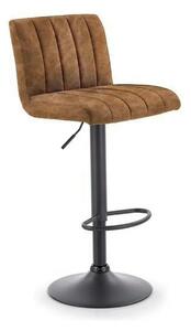 Scaun bar H89, maro/negru, piele ecologica/otel, 41x48x88/108 cm