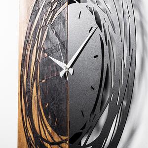 Ceas de perete decorativ din lemn Wooden Clock 39, Nuc deschis, 58x3x58 cm