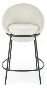 Scaun bar H118, bej deschis/negru, stofa clasica/otel, 53x57x90 cm