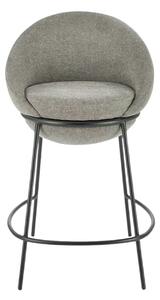 Scaun bar H118, gri/negru, stofa clasica/otel, 53x57x90 cm