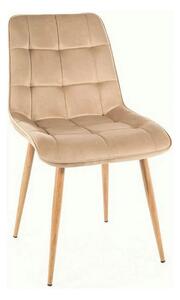 Scaun CHIC D, bej deschis - Bluvel 28, stofa catifelata/metal, 50x58x8