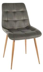 Scaun CHIC D, gri - Bluvel 14, stofa catifelata/metal, 50x58x88 cm