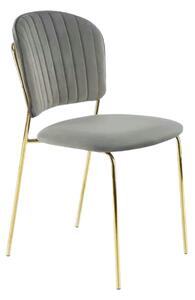 Scaun tapitat K499, gri/auriu, stofa catifelata, 47x56x85 cm