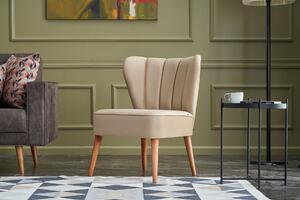 Atelier Del Sofa, Fotoliu fara brate Yakup crem 65/65/80 cm