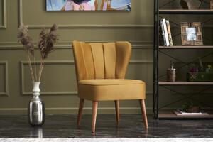 Atelier Del Sofa, Fotoliu fara brate Yakup galben 65/65/80 cm