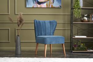Atelier Del Sofa, Fotoliu fara brate Yakup albastru 65/65/80 cm