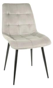 Scaun CHIC, gri deschis/negru, stofa catifelata/metal, 50x58x88 cm